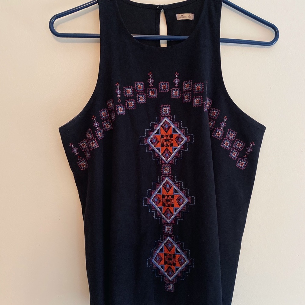 Embroidered and Suede Hollister Tank